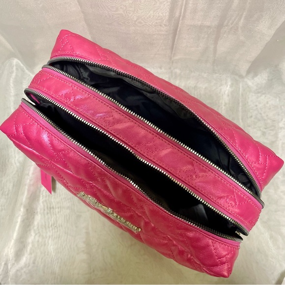 Betsey Johnson Fuchsia Large Quilted Cosmetic Bag, NWR - Picture 10 of 15